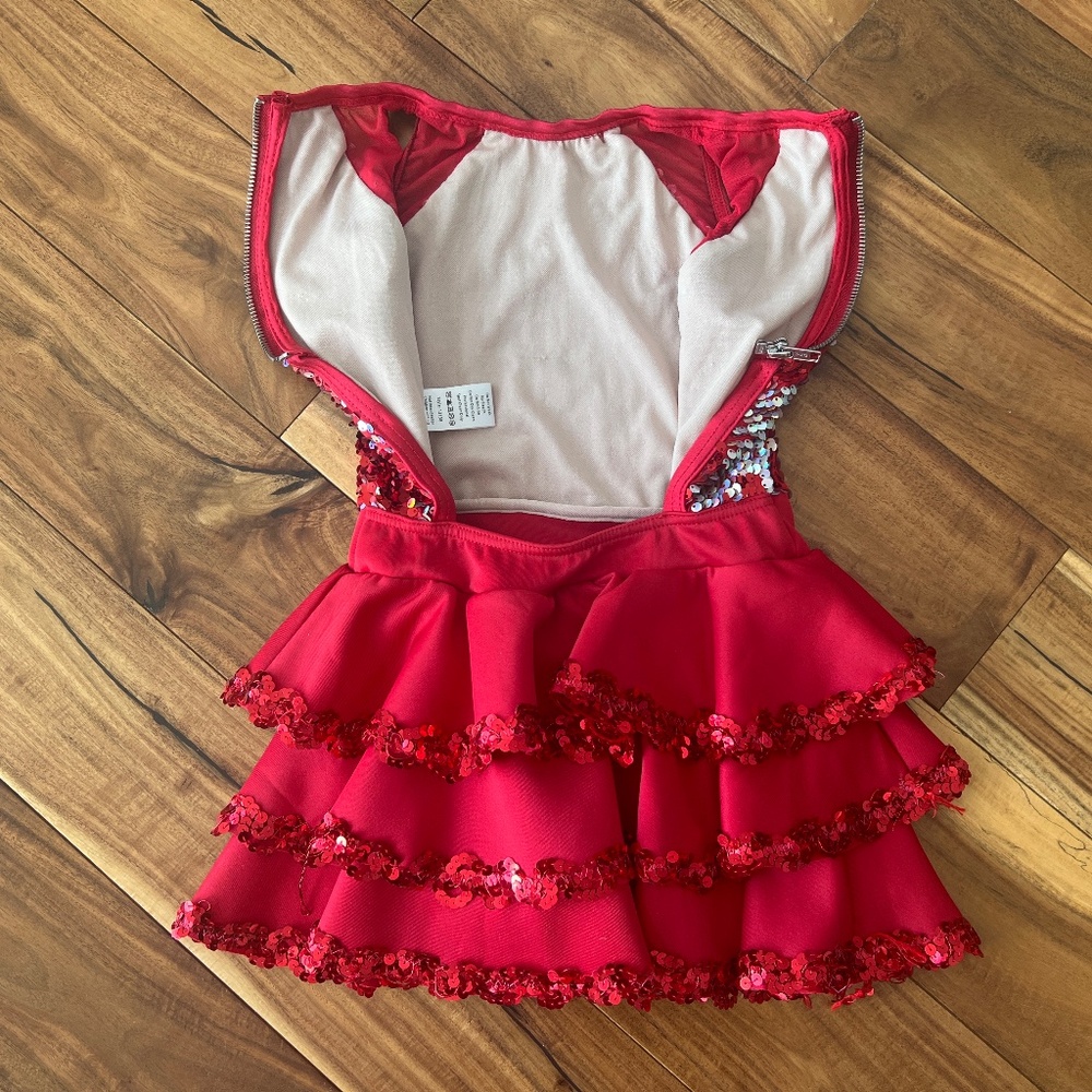 Weissman Sparkling Red Kids Dance Costume - Picture 5 of 16